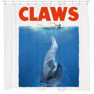 White 'Claws' Sloth Shower Curtain