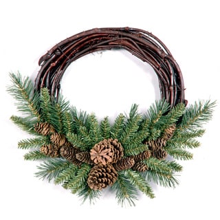 16-inch Pine Cone Grapevine Wreath Pack