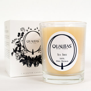 Qualitas 100-percent USP Pharmaceutical White Beeswax Tea Tree Candle