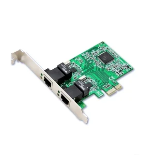Syba PCIe 2x RJ45 1000-Base T Gigabit Ethernet Card Realtek Chipset IEEE 802.3x