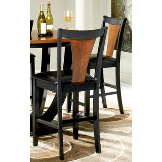 Besancon Two-tone Black/ Cherry Counter Height Dining Stools (Set of 2)