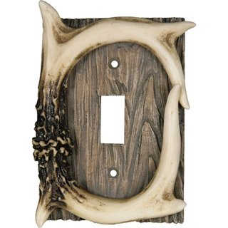 River's Edge Products Deer Antler Single Lightswitch Cover