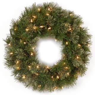 24-inch Atlanta Spruce Wreath with 50 Clear Lights