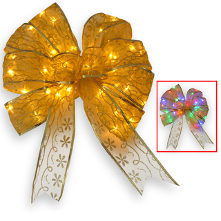 9-inch Gold Bow with 40 Dual LED Lights