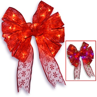 9-inch Red Bow with 40 Dual LED Lights