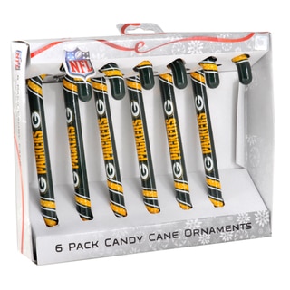 Forever Collectibles Green Bay Packers NFL Candy Cane Ornament Set