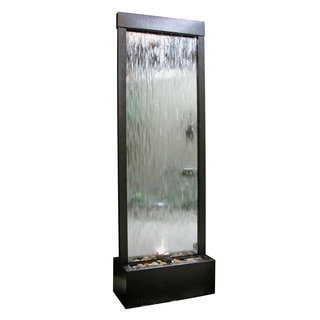 Waterfall Mirror with Decorative Stones and Light