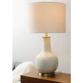 Abbyson Gourd Beige Ceramic Table Lamp