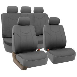 FH Group Grey Airbag-compatible PU Leather Seat Covers (Full Set)