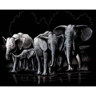 Silver Foil Engraving Art Kit 8"X10"-Elephant Herd