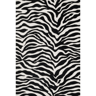 Aaron Zebra Print Microfiber Woven Rug (9'3 x 13'0)