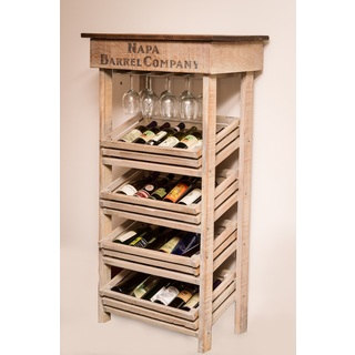 Napa Vineyard Wine Tall Rack Cabinet