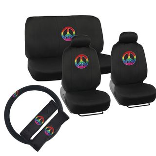 BDK Peace Design Car Seat Covers Full Set (Universal Fit)