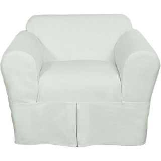 Classic Two-piece Twill Chair Slipcover