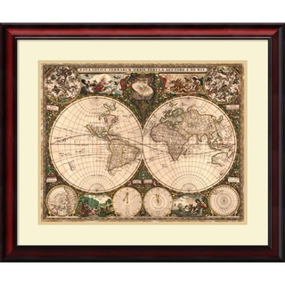 Ward Maps 'World Map, 1660' Framed Art Print 29 x 25-inch