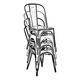 Amalfi Rustic Matte Elm Wood Seat Steel Side Chair (Set of 4)