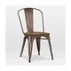 Amalfi Rustic Matte Elm Wood Seat Steel Side Chair (Set of 4)