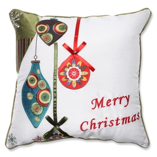 Merry Christmas Ornaments Red/ Green 16.5-inch Throw Pillow