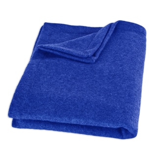 Fleece Royal Blue Top Stitched Throw Blanket