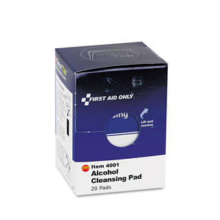 First Aid Only Alcohol Cleansing Pads, 20/Box