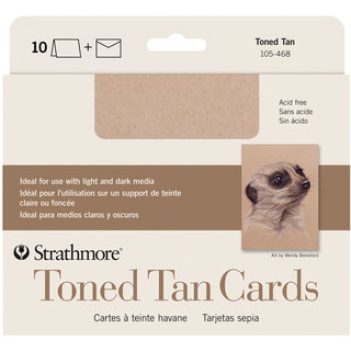 Strathmore Cards & Envelopes 5X6.875 10/Pkg-Toned Tan
