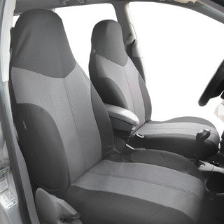 FH Group Grey Supreme Twill Fabric Auto Seat Covers (Full Set)