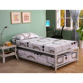 K&B Hi Riser Twin Bed With Pop Up Trundle