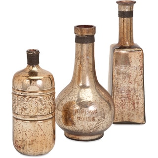 Ari Mercury Glass Bottles (Set of 3)