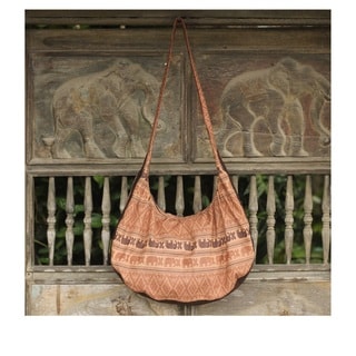 Cotton 'Thai Fantasy In Brown' Shoulder Bag (Thailand)