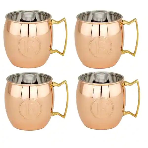 Solid Copper Monogrammed Moscow Mule Mug (Set of 4)