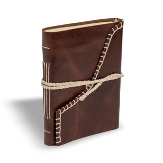 Sitara Handmade Brown Leather Journal with Soft Wrap (India)