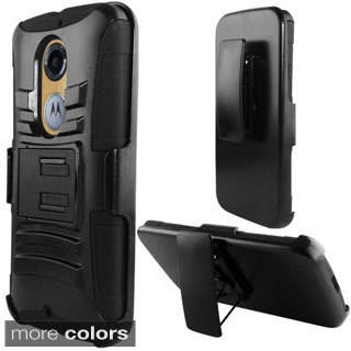 INSTEN Dual Layer Hybrid Stand Rubberized Hard PC/ Silicone Holster Phone Case Cover For Motorola Moto X 2014 Version