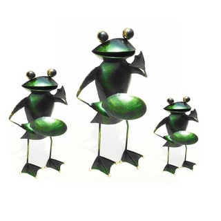 D-Art Iron Frog 3-piece Candle Holder Set (Indonesia)