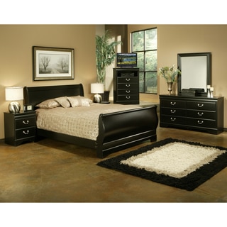 Sandberg Furniture Regency 4-piece Black Laminate Bedroom Set