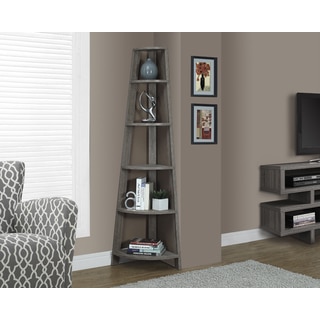 Dark Taupe Reclaimed Appearance 72-inch Corner Accent Etagere