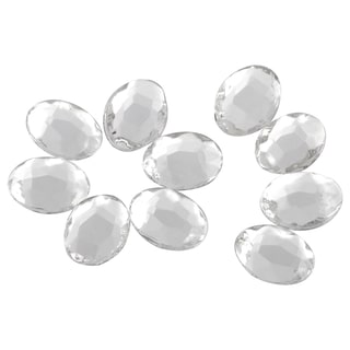 Zodaca 6 x 8mm Oval Classy Nail Art Idea Design DIY 3D Crystal Stickers (Pack of 10)