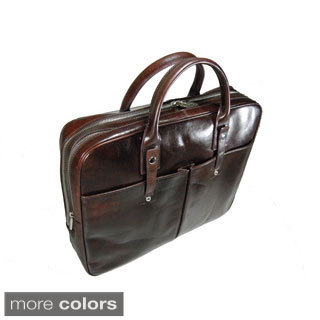 Castello Italian Leather Top Zip Briefcase