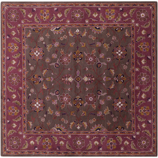 Hand-tufted Ricky Purple/Brown Wool Area Rug (9'9 Square)