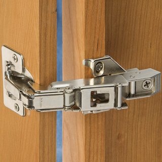 Pair of Blum 170-degree Clip Top Face Frame Screw-on Cabinet Hinge with Mounting Plate