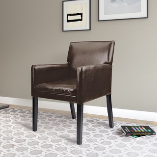 CorLiving Antonio Accent Chair in Dark Brown Bonded Leather