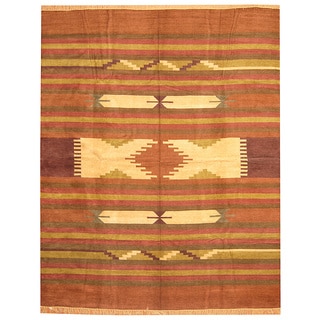 Herat Oriental Indo Hand-woven Chenille Dhurrie Wool Rug (8' x 10')