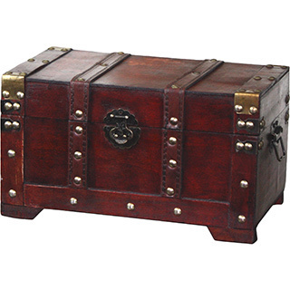 Antique Style Small Wooden Trunk
