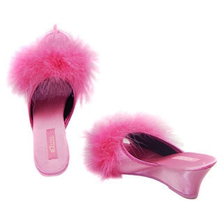 Vecceli Women's Casual Pink Satin Slippers