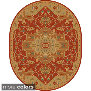 Hand-tufted Misty Traditional Oval Wool Rug (6' x 9')