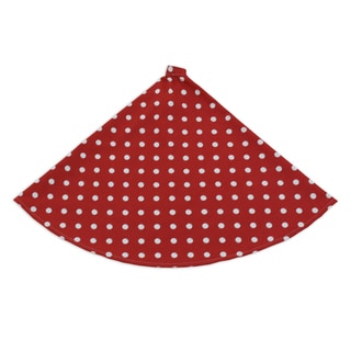 Ikat Dot Red Hemmed Tree Skirt (53" Round)