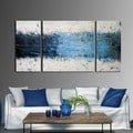 'Wake Up ' Hand-painted 3-piece Gallery-wrapped Canvas Art Set