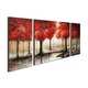 'Through The Trees' Hand Painted 3-piece Gallery-wrapped Art Set - Thumbnail 4