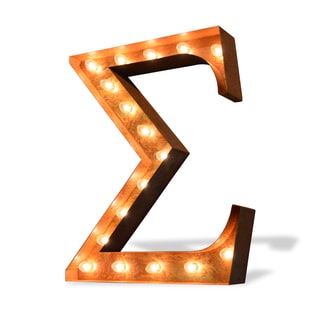 Indoor/ Outdoor Commercial Grade Rusted Steel Greek Letter Sigma Iconic Profession/Commercial MarqueeLight