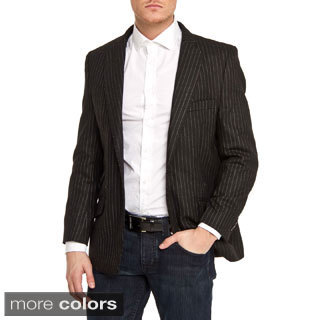 Elie Balleh Men's Slim Fit Pinstriped One-button Blazer