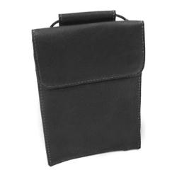 Piel Leather Hanging Passport Holder 2854 Black Leather